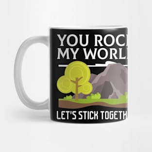 Romantic  You Rock My World Lets Stick Together Couple Mug